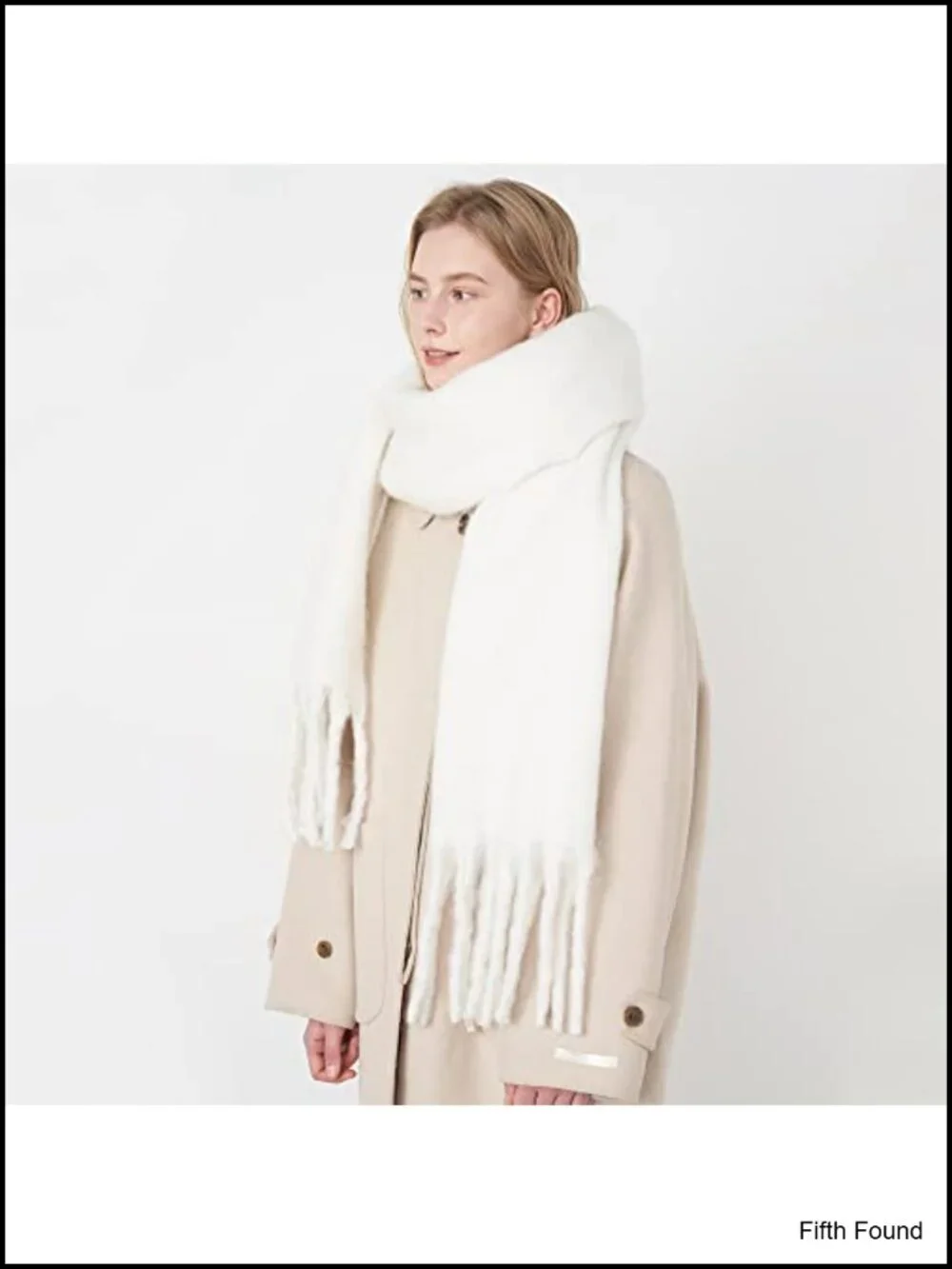 Oversized Chunky Scarf Women Thick Warm Tassel Winter Shawl Wrap